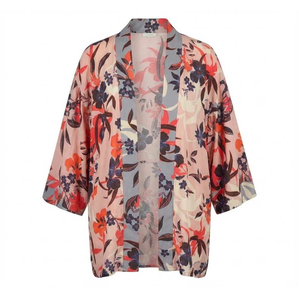 Cabi Blooming Floral Kimono Topper Cardigan Women XS/S Sheer Spring Botanical